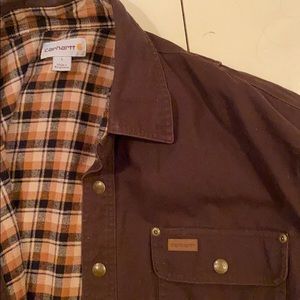 Mens Carhartt Flannel Lined Canvas Shirt